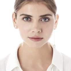 Pearl Drop Earrings|Majorica Earrings Rosa With 8 And 10Mm White Pearls