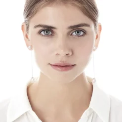 Pearl Drop Earrings|Majorica Earrings Rosa With 8 And 10Mm White Pearls