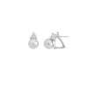 Tu & Yo Earrings|Majorica Earrings Selene Silver With 10Mm White Pearl And Zircons