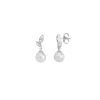 Short Earrings|Majorica Earrings Selene Silver With 8Mm White Pearl And Zircons