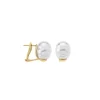 Short Earrings|Majorica Earrings Tender Gold Plated With 12Mm White Baroque Pearl