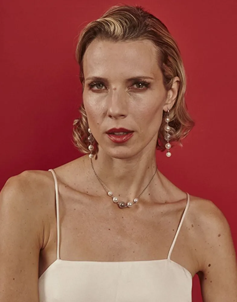 Pearl Drop Earrings|Majorica Eternal Earrings With Round Pearls And Cutwork Ball In Silver