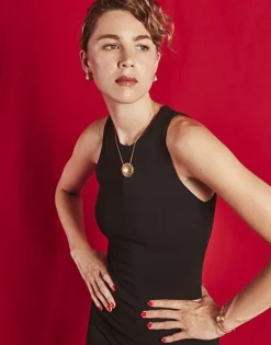 Pendants With Chain|Majorica Etna Necklace In Gold-Plated Silver And Round Pearl 42Cm