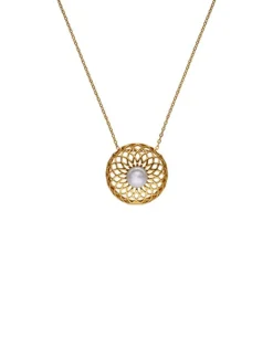 Pendants With Chain|Majorica Etna Necklace In Gold-Plated Silver And Round Pearl 42Cm