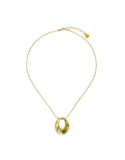 Pendants With Chain|Majorica Feme Chain Necklace With White Pearl And Green Agate