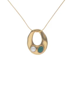 Pendants With Chain|Majorica Feme Chain Necklace With White Pearl And Green Agate