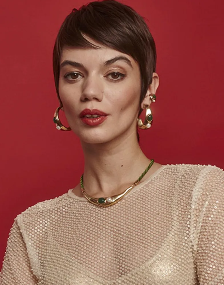 Leather Necklaces|Majorica Feme Leather Necklace With White Pearl And Green Agate