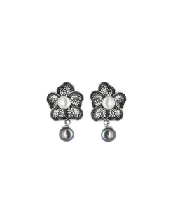 Pearl Drop Earrings|Majorica Filigree Flower Earrings Peregrina With Hanging Pearl