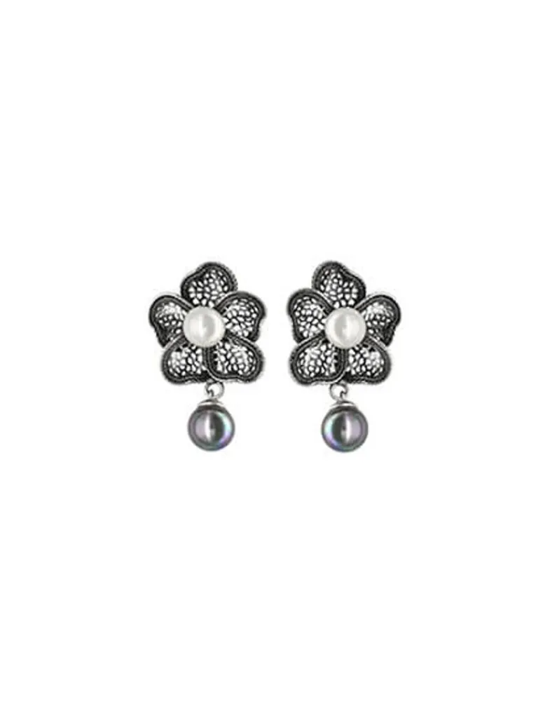 Pearl Drop Earrings|Majorica Filigree Flower Earrings Peregrina With Hanging Pearl