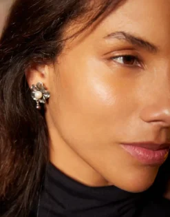 Pearl Drop Earrings|Majorica Filigree Flower Earrings Peregrina With Hanging Pearl