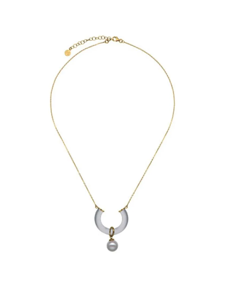 Pendants With Chain|Majorica Golden Necklace With Ayla Pendant In High-Resistance Glass