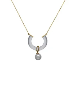 Pendants With Chain|Majorica Golden Necklace With Ayla Pendant In High-Resistance Glass