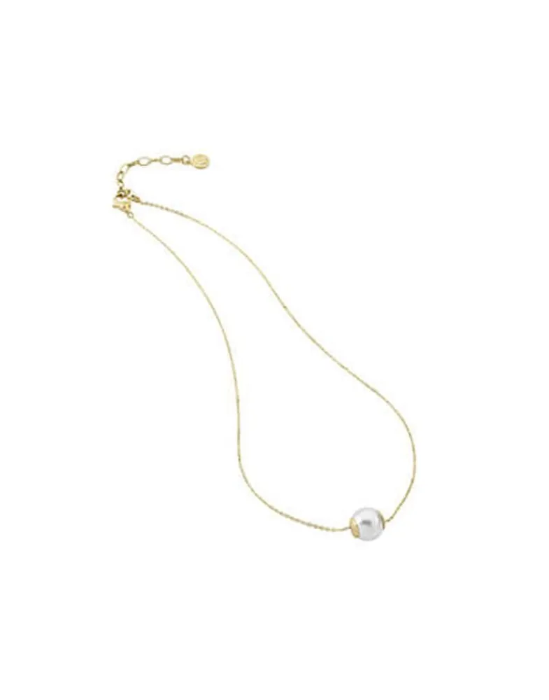 Pendants With Chain|Majorica Golden Silver Large Pendant Nuada 12Mm