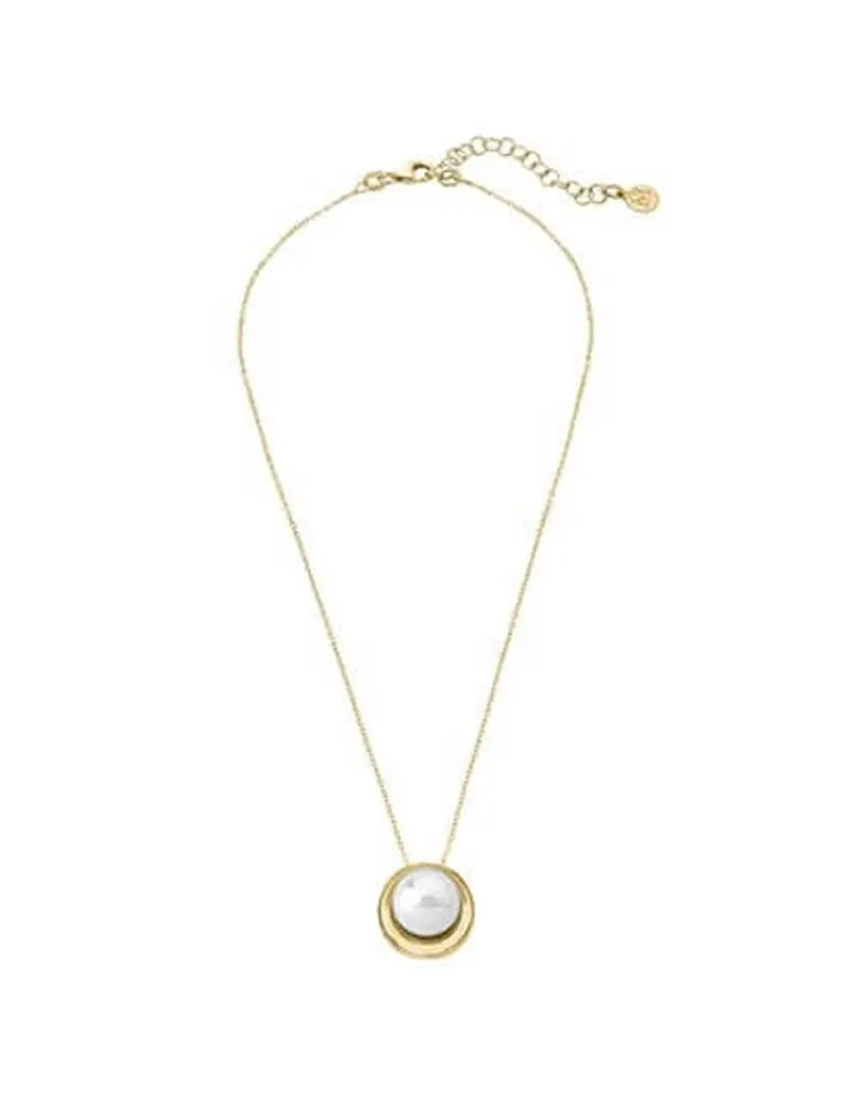 Pendants With Chain|Majorica Golden Silver Margot Necklace With An Embedded Round Pearl