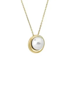 Pendants With Chain|Majorica Golden Silver Margot Necklace With An Embedded Round Pearl