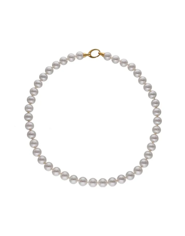 Long Pearl Necklaces|Majorica Golden Silver Necklace Lyra 10Mm 45Cm