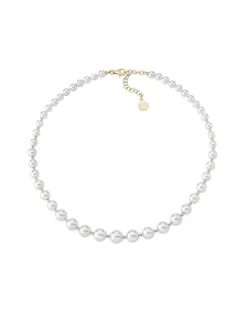 Long Pearl Necklaces|Majorica Golden Silver Necklace Lyra 6/10Mm 43Cm