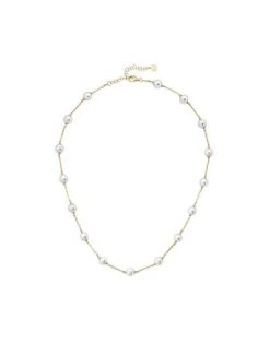 Pearl Chain Necklaces|Majorica Golden Silver Short Necklace Ilusion