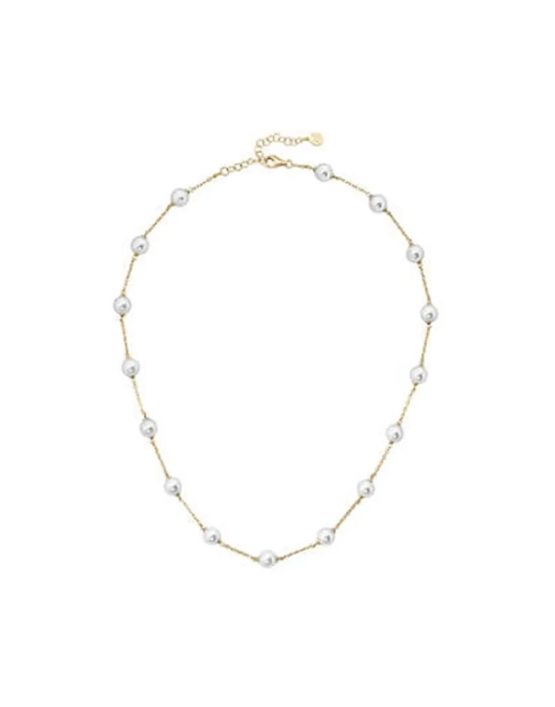 Pearl Chain Necklaces|Majorica Golden Silver Short Necklace Ilusion