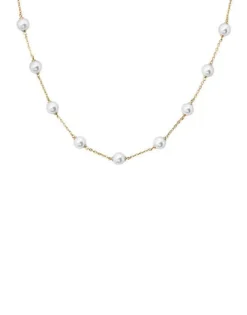 Pearl Chain Necklaces|Majorica Golden Silver Short Necklace Ilusion