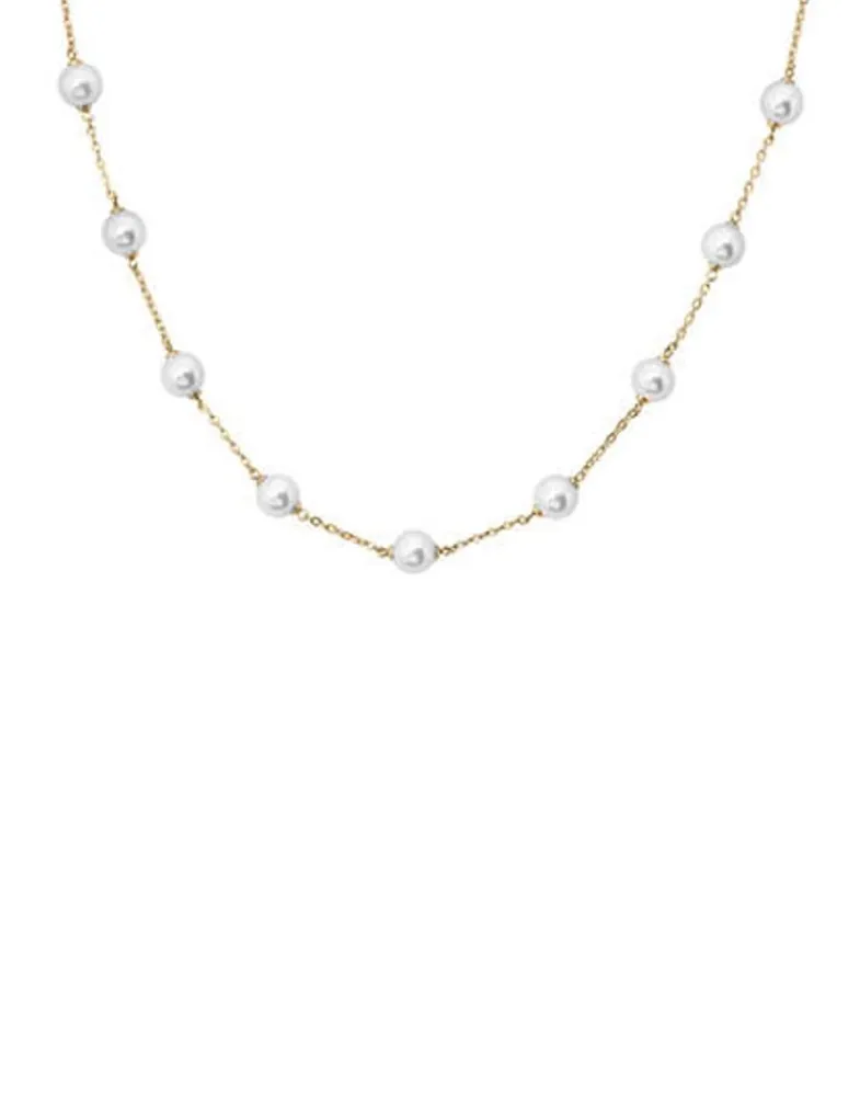 Pearl Chain Necklaces|Majorica Golden Silver Short Necklace Ilusion