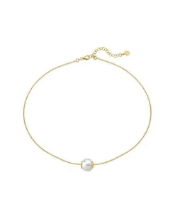 Pendants With Chain|Majorica Golden Silver Short Pendant Nuada 12Mm