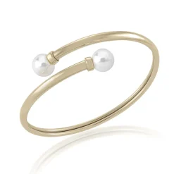 Bangle Bracelets|Majorica Golden Steel Bangle Galatea