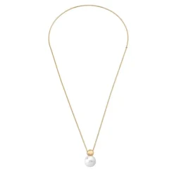 Pearl Chain Necklaces|Majorica Golden Steel Long Necklace Aura