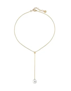 Pearl Chain Necklaces|Majorica Golden Steel Short Necklace Aura