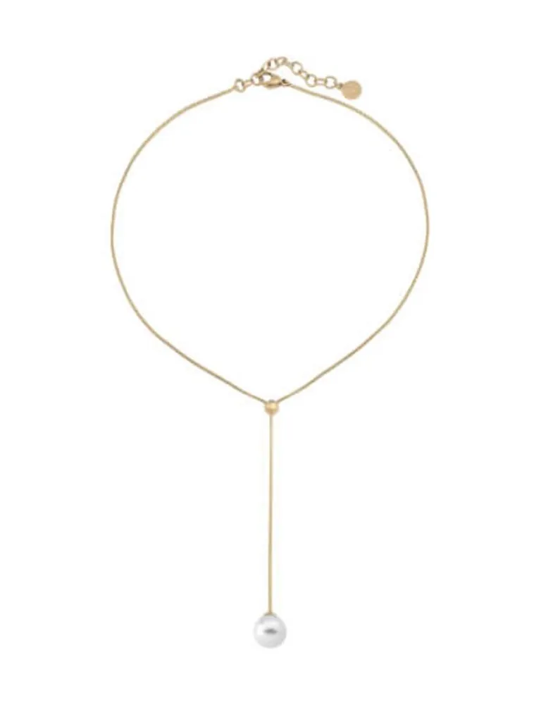 Pearl Chain Necklaces|Majorica Golden Steel Short Necklace Aura