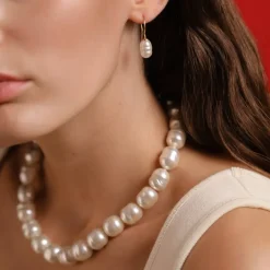 Long Pearl Necklaces|Majorica Gold Plated Barroque Pearl Necklace Lyra 14Mm 42Cm