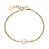 Chain Bracelets|Majorica Gold Plated Chain Bracelet Nuada In Steel And White Pearl