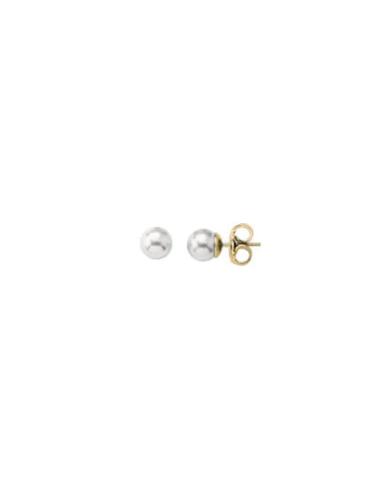 Pearl Stud Earrings|Majorica Gold Plated Cies With 5Mm White Pearl
