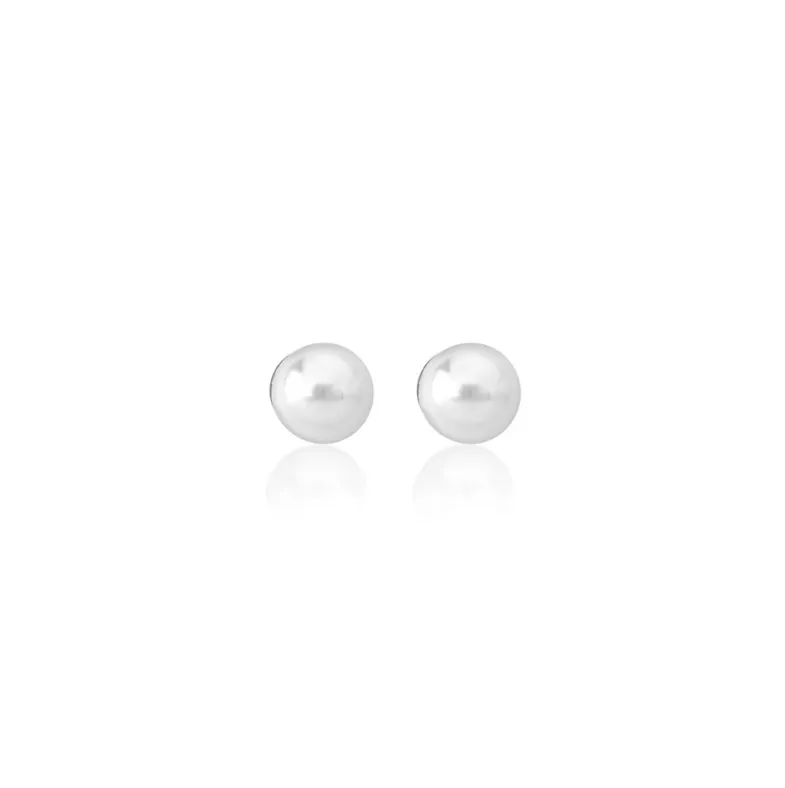 Pearl Stud Earrings|Majorica Gold Plated Earrings Cies With 4Mm White Pearl