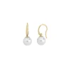 Pearl Drop Earrings|Majorica Gold Plated Earrings Nuada With 10Mm White Pearl