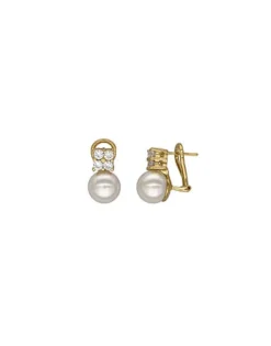Tu & Yo Earrings|Majorica Gold Plated Earrings Soleil