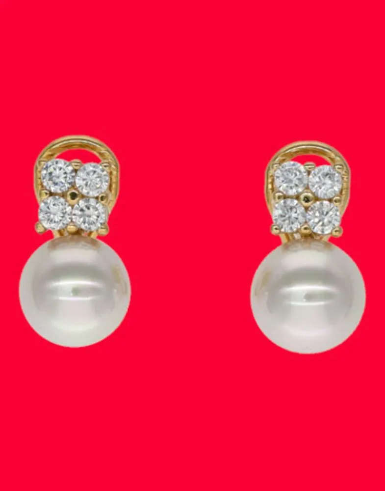 Tu & Yo Earrings|Majorica Gold Plated Earrings Soleil