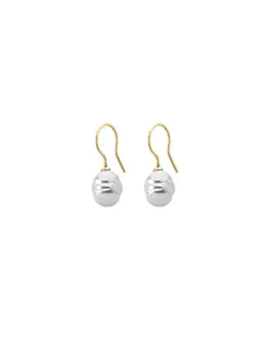 Pearl Drop Earrings|Majorica Gold Plated Earrings Tender With 8Mm Barroque Pearl