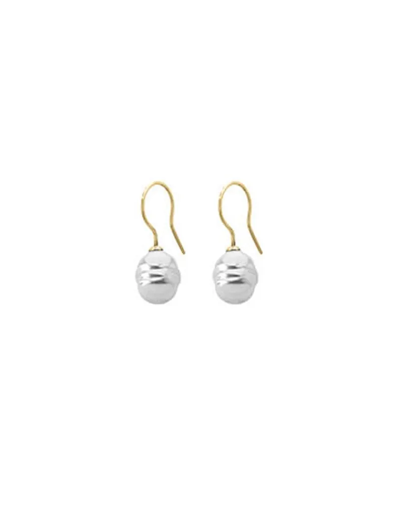 Pearl Drop Earrings|Majorica Gold Plated Earrings Tender With 8Mm Barroque Pearl