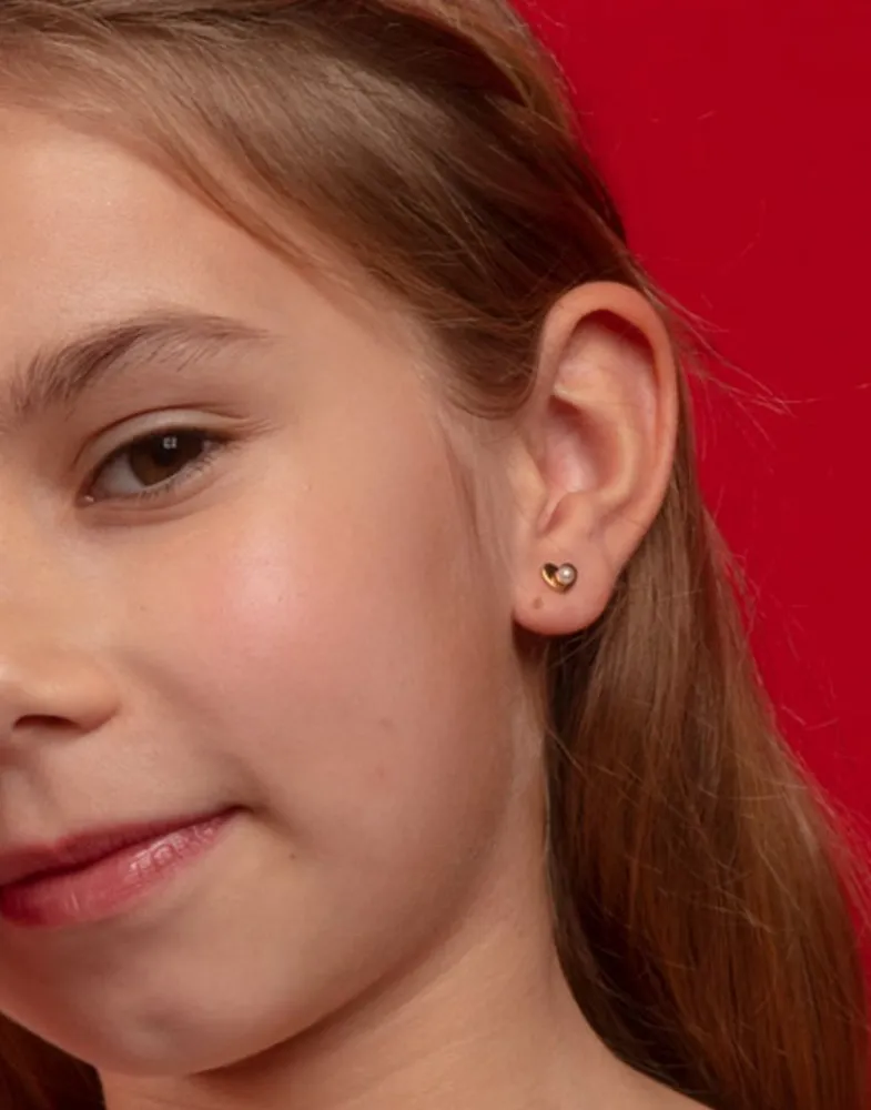 Short Earrings|Majorica Gold Plated Girl Earrings Pure Love
