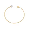 Bangle Bracelets|Majorica Gold Plated Large Bracelet Aura With White Pearl