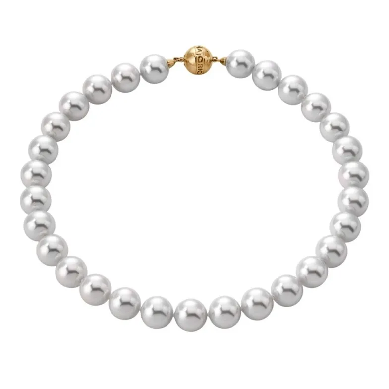 Wedding Necklaces|Majorica Gold Plated Lyra Necklace 12Mm 45Cm