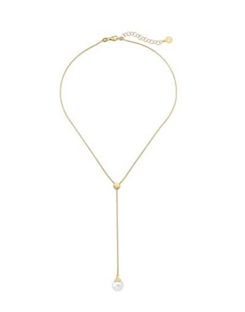 Pearl Chain Necklaces|Majorica Gold Plated Necklace Alba With White Pearl