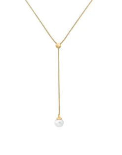 Pearl Chain Necklaces|Majorica Gold Plated Necklace Alba With White Pearl