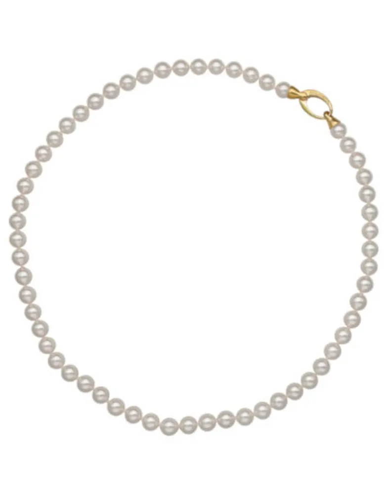 Long Pearl Necklaces|Majorica Gold Plated Necklace Lyra 45Cm And 6Mm White Pearls