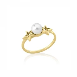 Gold Rings|Majorica Gold Plated Ring Rock Star