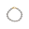 Golden Bracelets|Majorica Gold-Plated Silver Agora Baroque White Pearl Bracelet