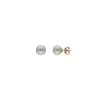 Short Earrings|Majorica Gold-Plated Silver Earrings Nuada With 10Mm White Pearl Flattened Round