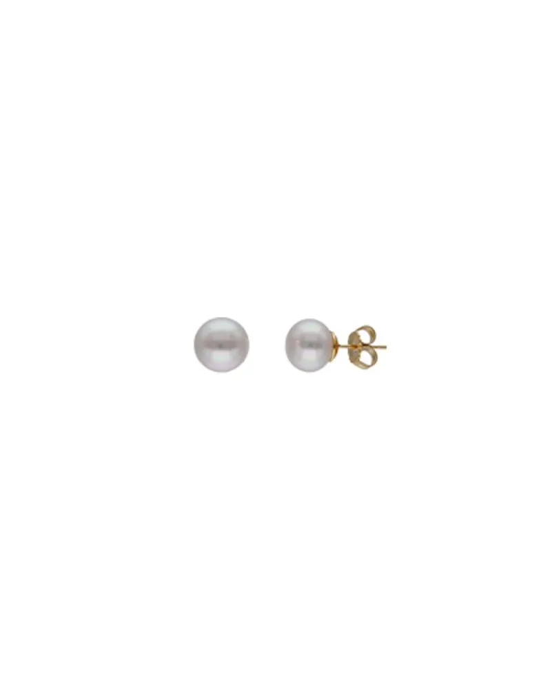 Short Earrings|Majorica Gold-Plated Silver Earrings Nuada With 10Mm White Pearl Flattened Round