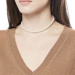 Long Pearl Necklaces|Majorica Gold-Plated Silver Necklace Ballet 6 Mm